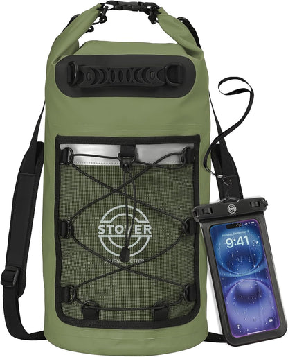 STOVER 5/10/25/30/40/55L Waterproof Backpack- Floating Dry Bag for Kayaking, Travel, Beach, Hiking, & Camping, Men/Women