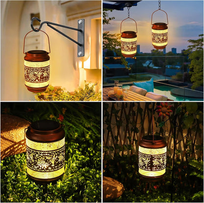 Hummingbird Solar Lanterns Outdoor Waterproof with Shepherd Hook, Hummingbird Metal Lights for Women Mom Grandma, Garden Decor Solar Hanging Lantern Gift for Yard, Patio, Lawn, Pathway, Garden Decor