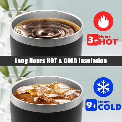 20 oz Tumbler Coffee Tavel Tumblers Bulk with Lid Stainless Steel Double Wall Vacuum Insulated Mug Powder Coated Cups fit Car Cupholder for Hot and Cold - Black, 4Pack