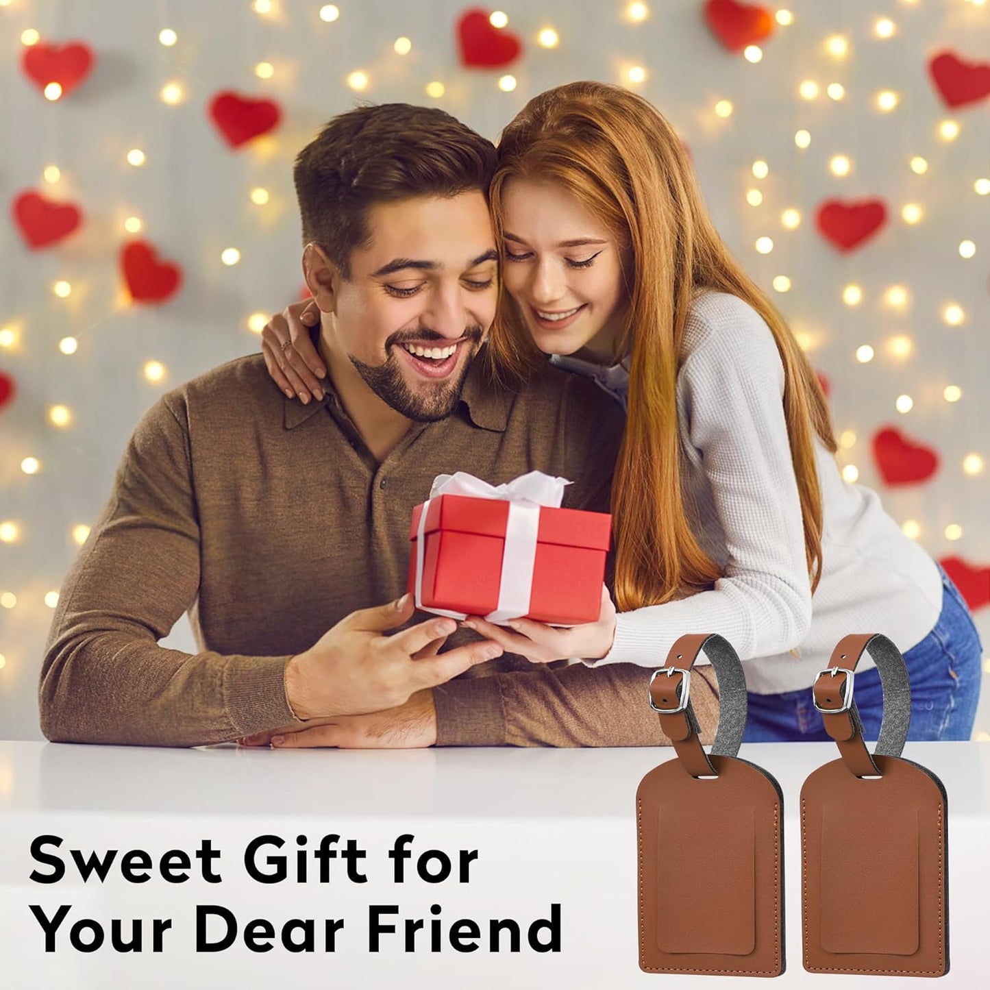 Luggage Tags for Suitcase Travel Bag Labels Privacy Protection Luggage Tag for Baggage PVC Baggage ID Label Tags Yellow+2 Pack Brown