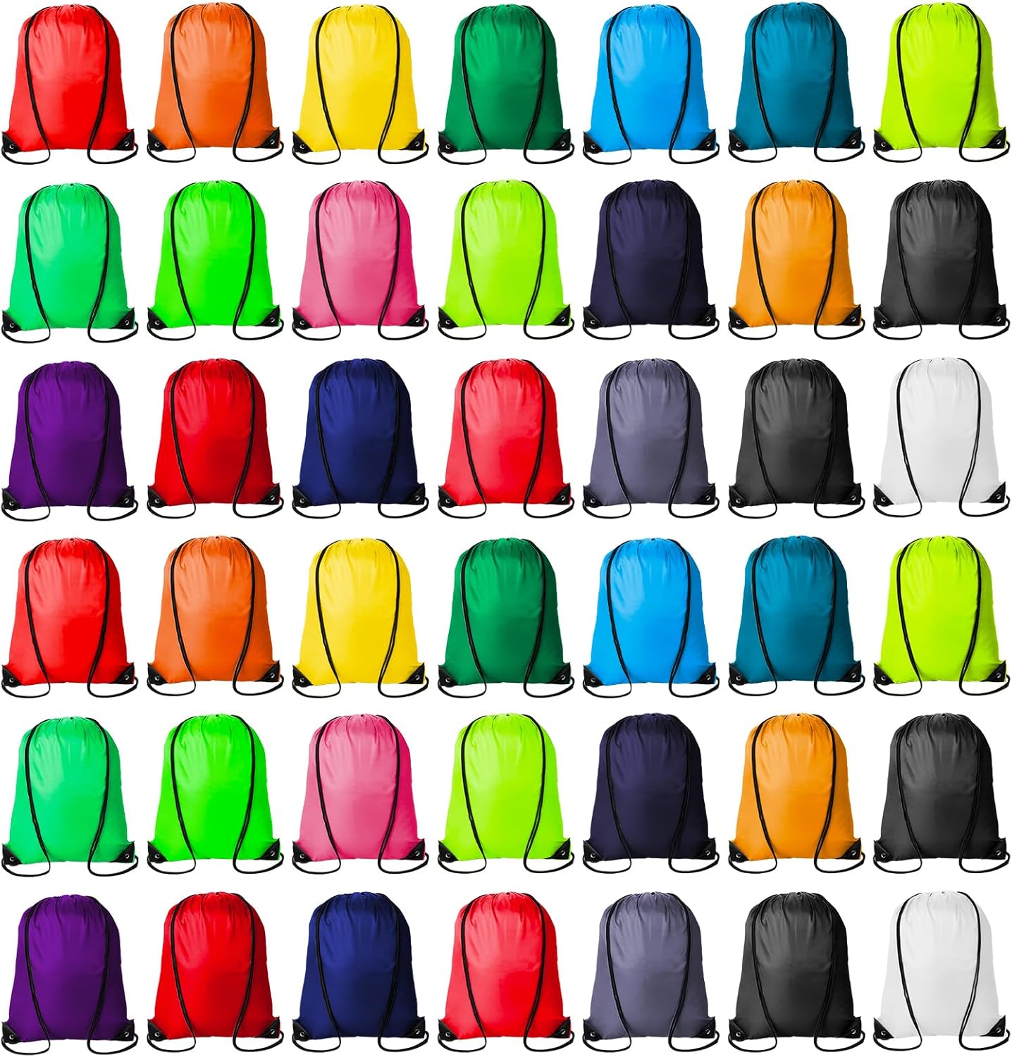 42 Pcs Drawstring Backpack Bags Sack Pack Cinch Tote Sport Storage Polyester Bag for Gym Traveling（20 Colors）