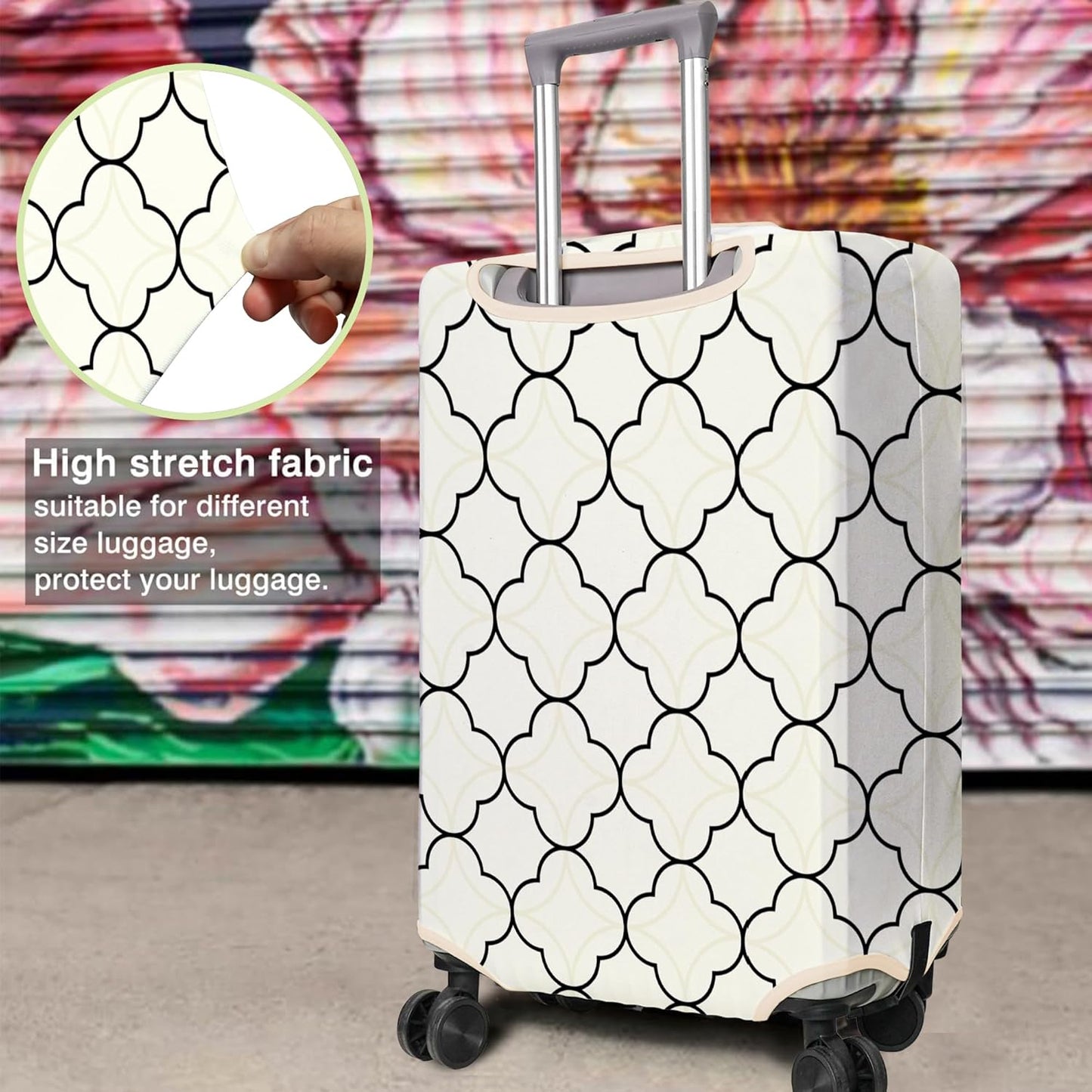 Travel Luggage Cover Suitcase Protector Fits 18-32 Inch Wheel Covers PatternedTravel Related Items Flower Luggage Protector Elastic XL