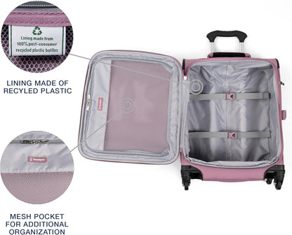 Travelpro Maxlite 5 Softside Expandable Carry-On Luggage with Spinner Wheels, Lightweight, 19-Inch — Orchid Pink Purple