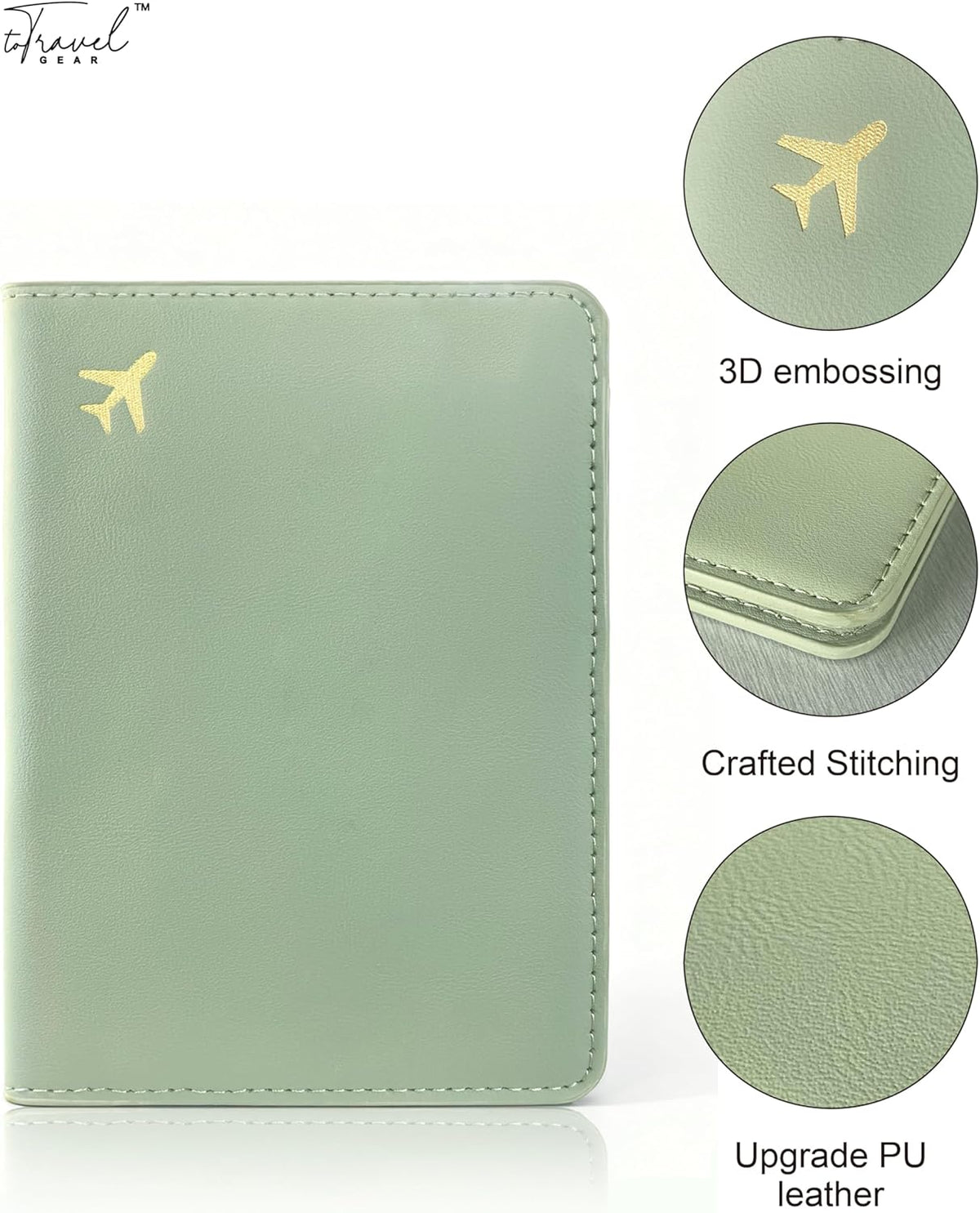 Passport Holder for Travel Essentials,RFID Blocking Passport Cover Case for Travel Accessories,Travel Wallet for Women Men (Sage Green)
