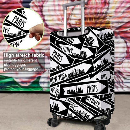Travel Luggage Cover Suitcase Protector Fits 18-32 Inch Wheel Covers PatternedTravel Related Items Flower Luggage Protector Elastic S