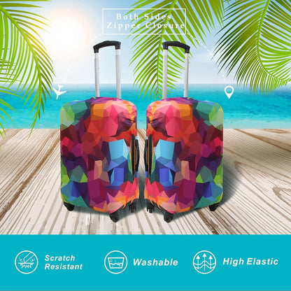 Explore Land Travel Luggage Cover Suitcase Protector Fits 23-26 Inch Case (Geometry, M)