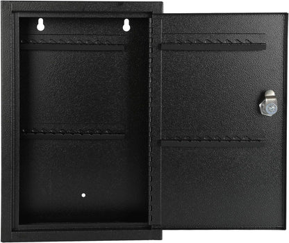 KYODOLED Key Storage Lock Box Wall Mount, Locking 40 Key Cabinet Holder Box with Key Lock, Hooks & Labels, 2.5" D x 8.1" W x 12.1" H