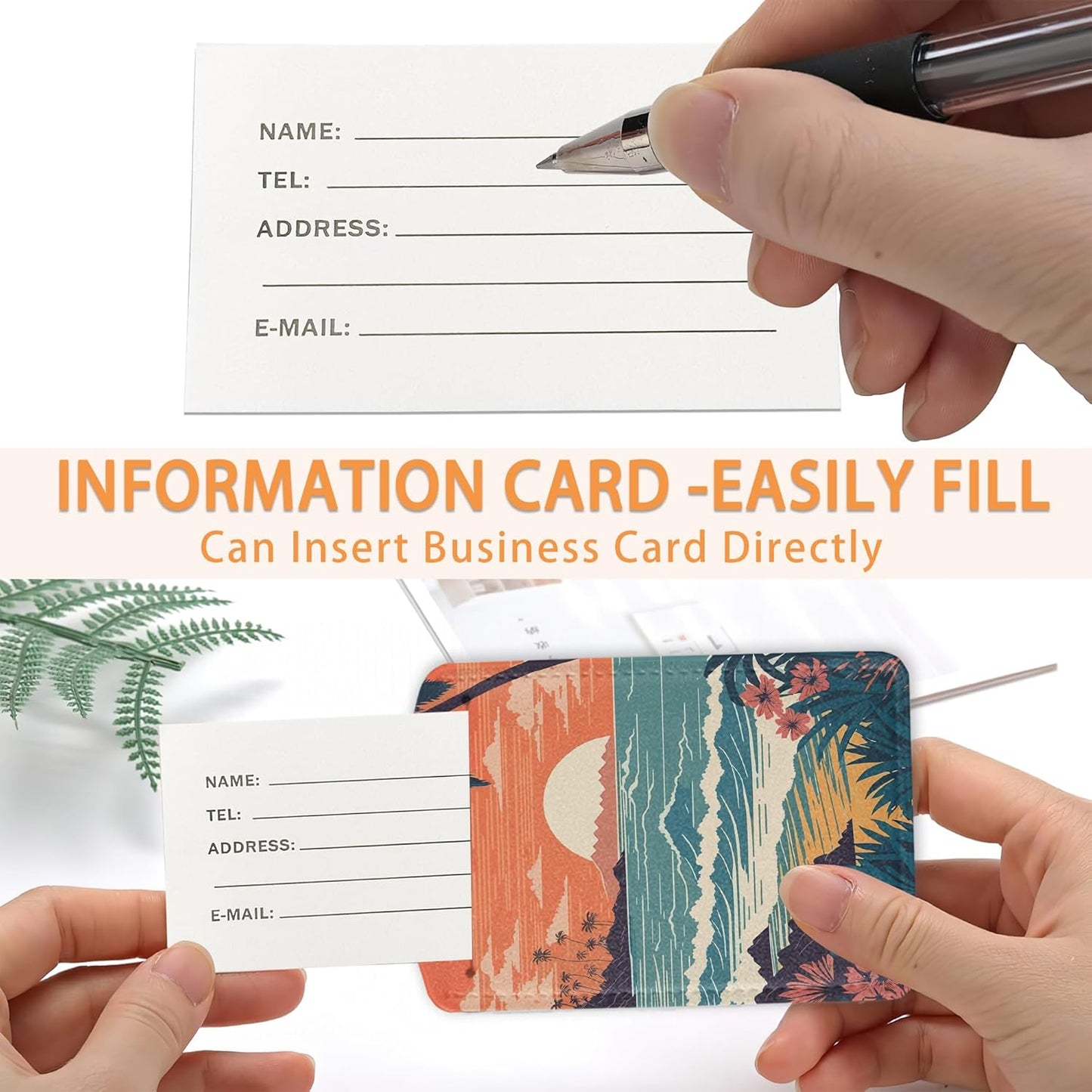 2 Pcs Luggage Tags for Suitcase,Tropical Palm Ocean Landscape Vintage Luggage Tag Name Id Labels with Privacy Cover for Travel Backpack Women Men