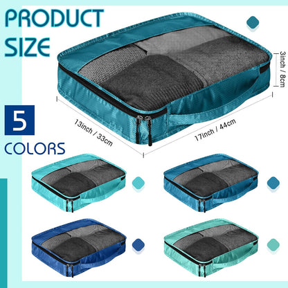 5 Pcs Packing Cubes for Suitcase Large Travel Cubes Carry on Luggage Organizer Bags for Clothes Accessories(L,Blue)