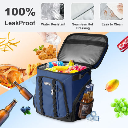 Beach Cooler Backpack for Men 36cans Insulated Backpack Cooler Lunch Bag for Women Camping Hiking Picnic Travel for 18 Hours Cooling 30L