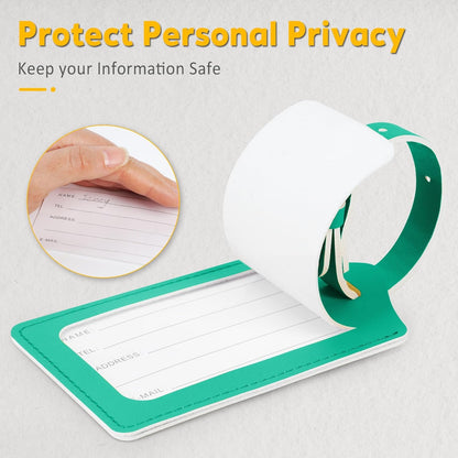 8 Pack Leather Luggage Travel Bag Tags by Travelambo