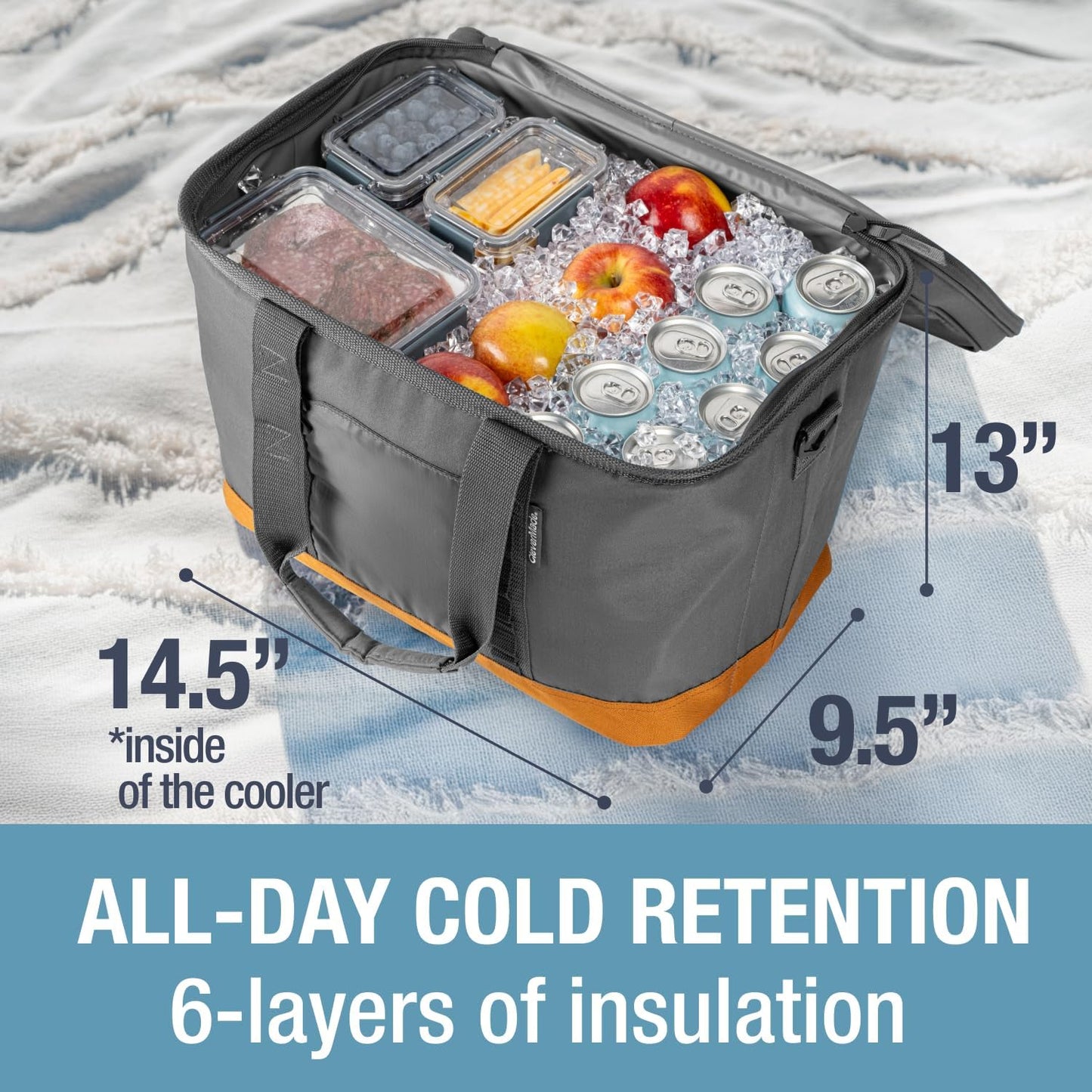 CleverMade Collapsible Insulated Cooler Bag – Leakproof Soft Folding Cooler for Beach, Travel, Car