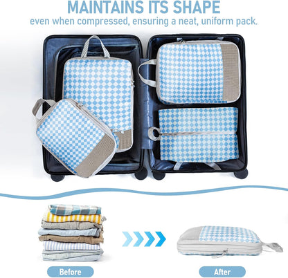 4-Piece Packing Cube Set - Lightweight Luggage Organizers for Travel, Vacation and Suitcases - Durable Accessories with Compression