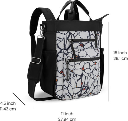 Sherpani Soleil, Anti Theft Convertible Backpack, 3 in 1 Tote Bag, Crossbody Purse, 18L Travel Backpack, Travel Gifts for Women, RFID Protection, Metal Hardware, Fits 13” Laptop (Sakura)
