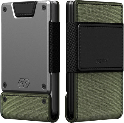 PROOF Wallet | Slim Minimalist Wallets for Men | Leather & Metal | RFID Wallet | Front/Back Pocket | Gift Box | Veteran Owned