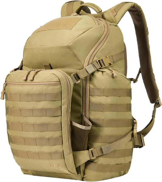 52L Tactical Backpack Military Molle Assault Pack - 3 Day Bugout Survival Rucksack, Hydration Compatible,Tan