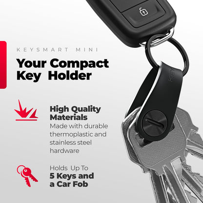 KeySmart Keychain Key Holder - Compact Key Organizer for Key Chain, EDC Key Chains, Key Ring Keychains