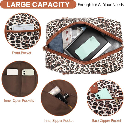 Weekender Bag for Women Canvas Overnight Bag Large Travel Tote Bag Carry on Shoulder Duffle Bag With Shoe Compartment,Perfect for Travel/Daily Use/Birthday Gift …