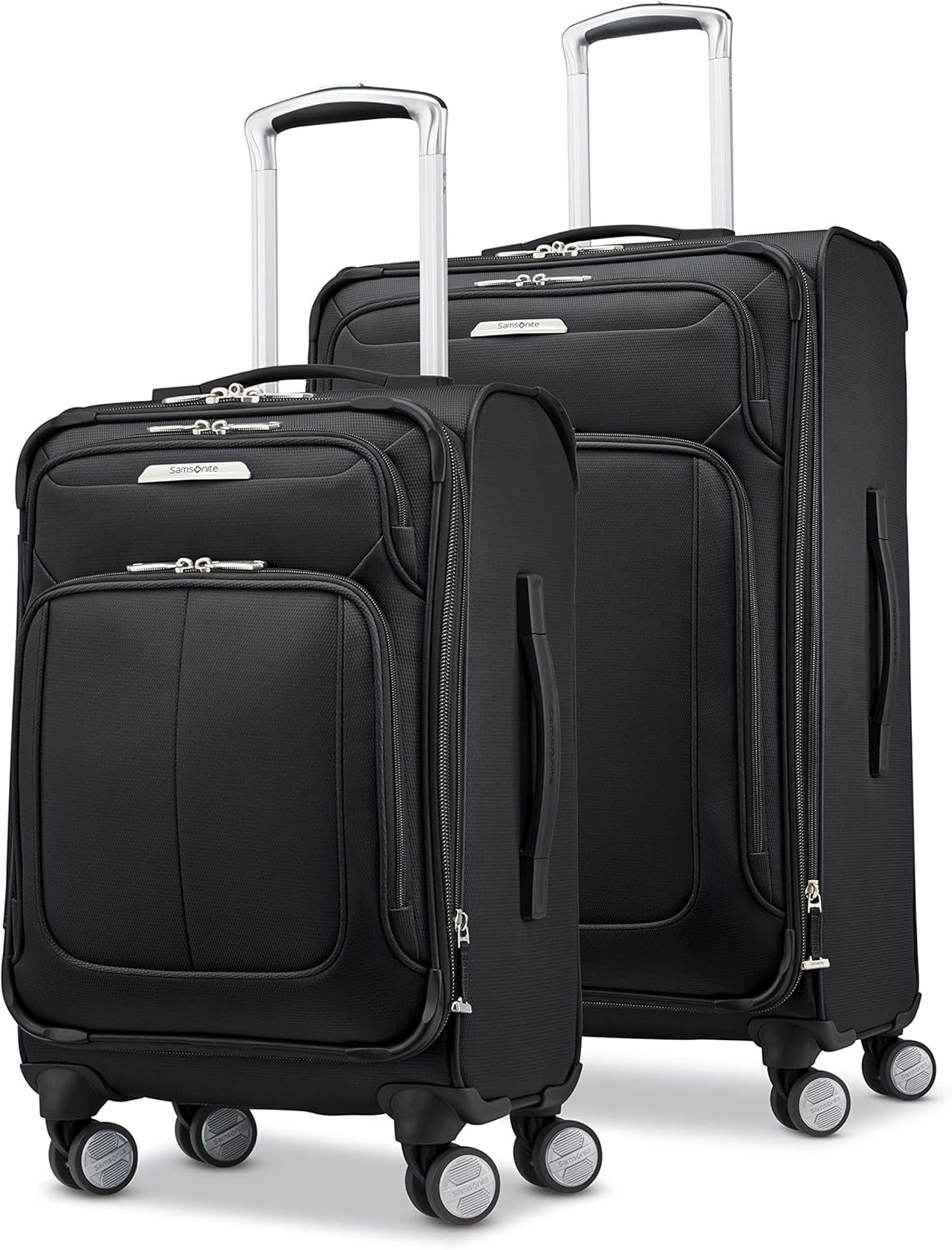 Samsonite Solyte DLX Softside Expandable Luggage with Spinner Wheels, Midnight Black, 2-Piece Set (20/25)