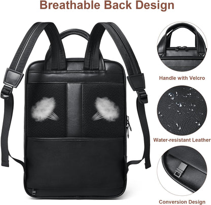 Shrrie 15.6" Laptop Backpack,Business Work Backpack Briefcase,Durable Computer Backpack for Office,Travel,College,Two-tone Black