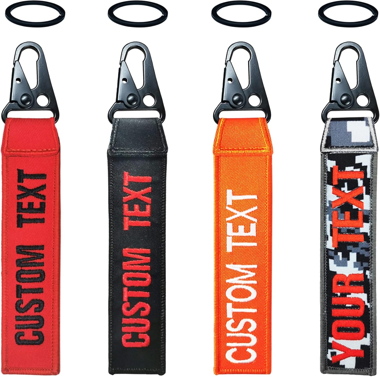 Custom Luggage Tags, Custom Personalized Luggage tag Name, Embroidery Key Ring Accessories for Car, Luggage, Crate,Gear