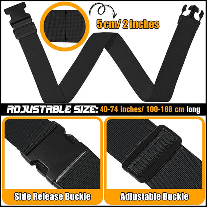 Eccliy 12 Pack Luggage Straps Suitcase Belts Wide Adjustable Packing Straps Travel Belts Accessories for Business Packing(Black)
