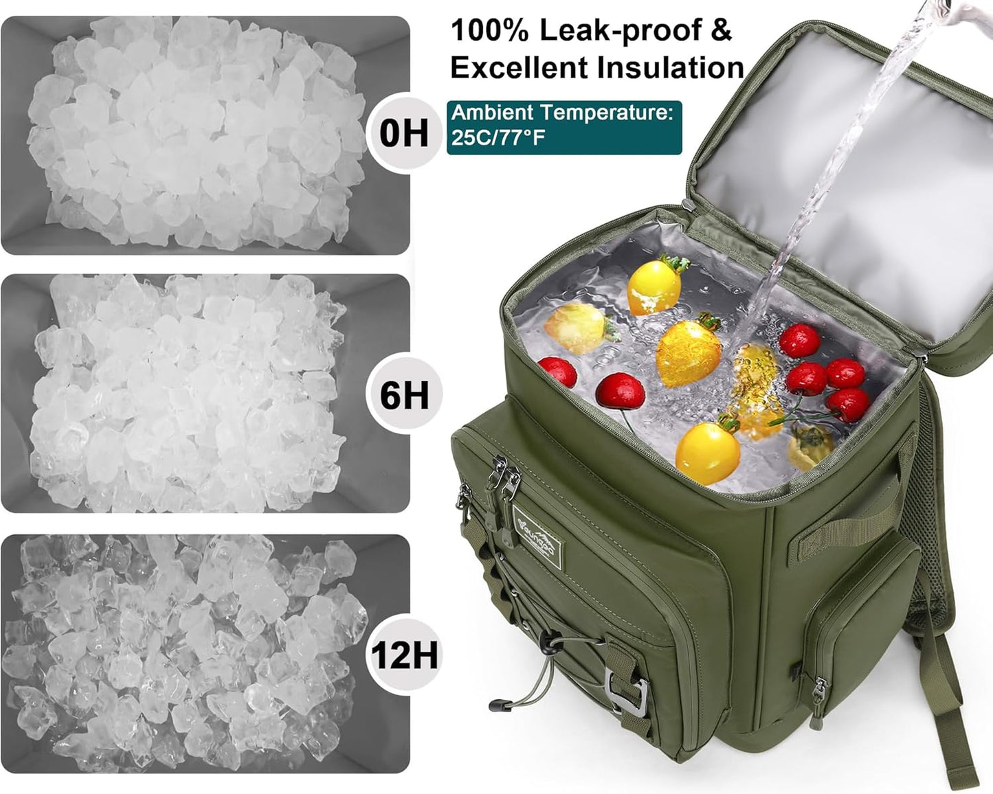 42Cans Cooler Backpack Insulated Leak Proof for Men & Women, Large Waterproof Backpack Cooler for Beach, Picnic, Outdoor, Leakproof, Multi-Functional