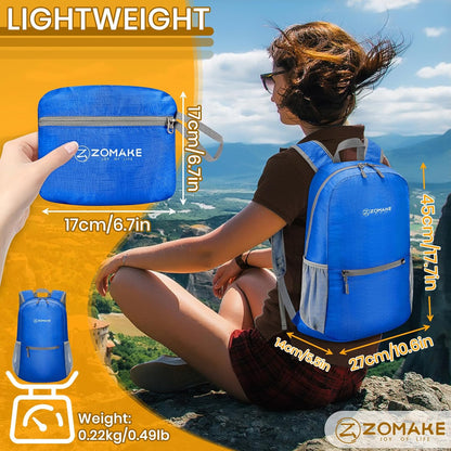 ZOMAKE Ultra Lightweight Hiking Backpack 20L - Packable Small Backpacks Water Resistant Daypack for Women Men(DodgerBlue)