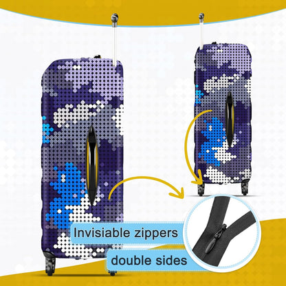 28 Inch PVC Luggage Protector Covers for TSA Approved Clear Suitcase Cover Protector Transparent Luggage Protective Cover Set (Map, Suitable for 28“-29")