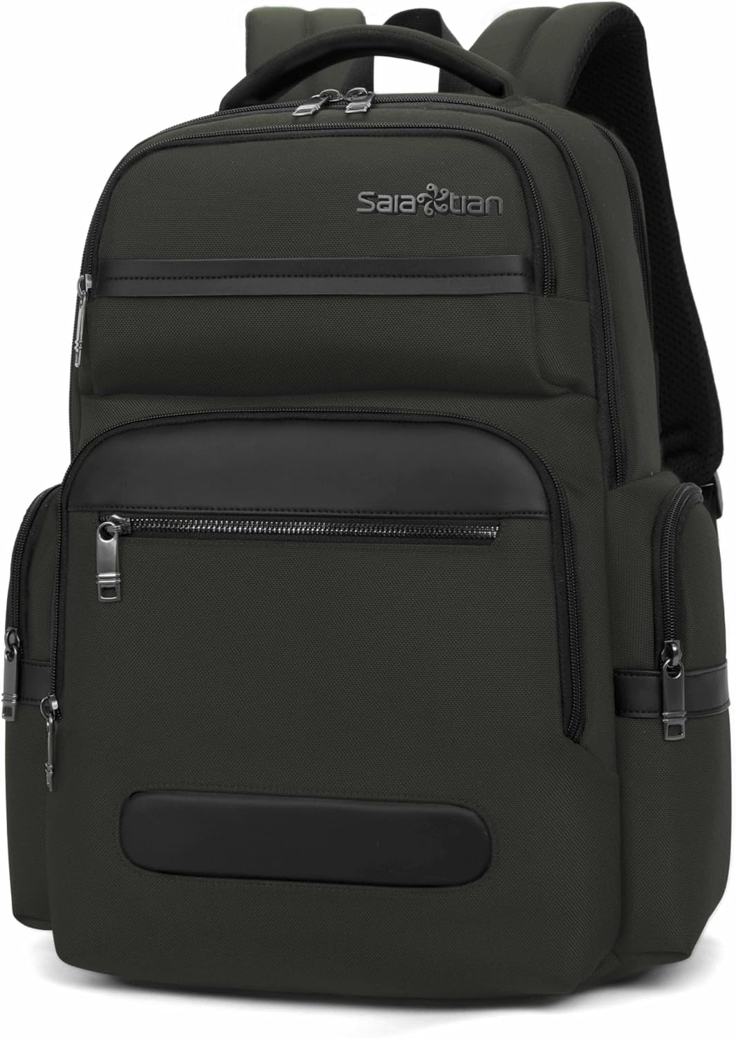 Men's Multilayer Backpack Business Casual Large Capacity Multifunctional Laptop Bag (Grey)