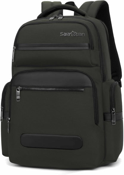 Men's Multilayer Backpack Business Casual Large Capacity Multifunctional Laptop Bag (Grey)