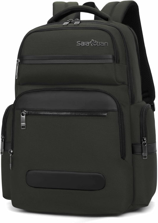 Men's Multilayer Backpack Business Casual Large Capacity Multifunctional Laptop Bag (Grey)