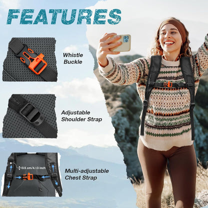 G4Free Packable Hiking Backpack 20L Lightweight Foldable Travel Daypack with Thickened Back Panel for Men Women(Black)