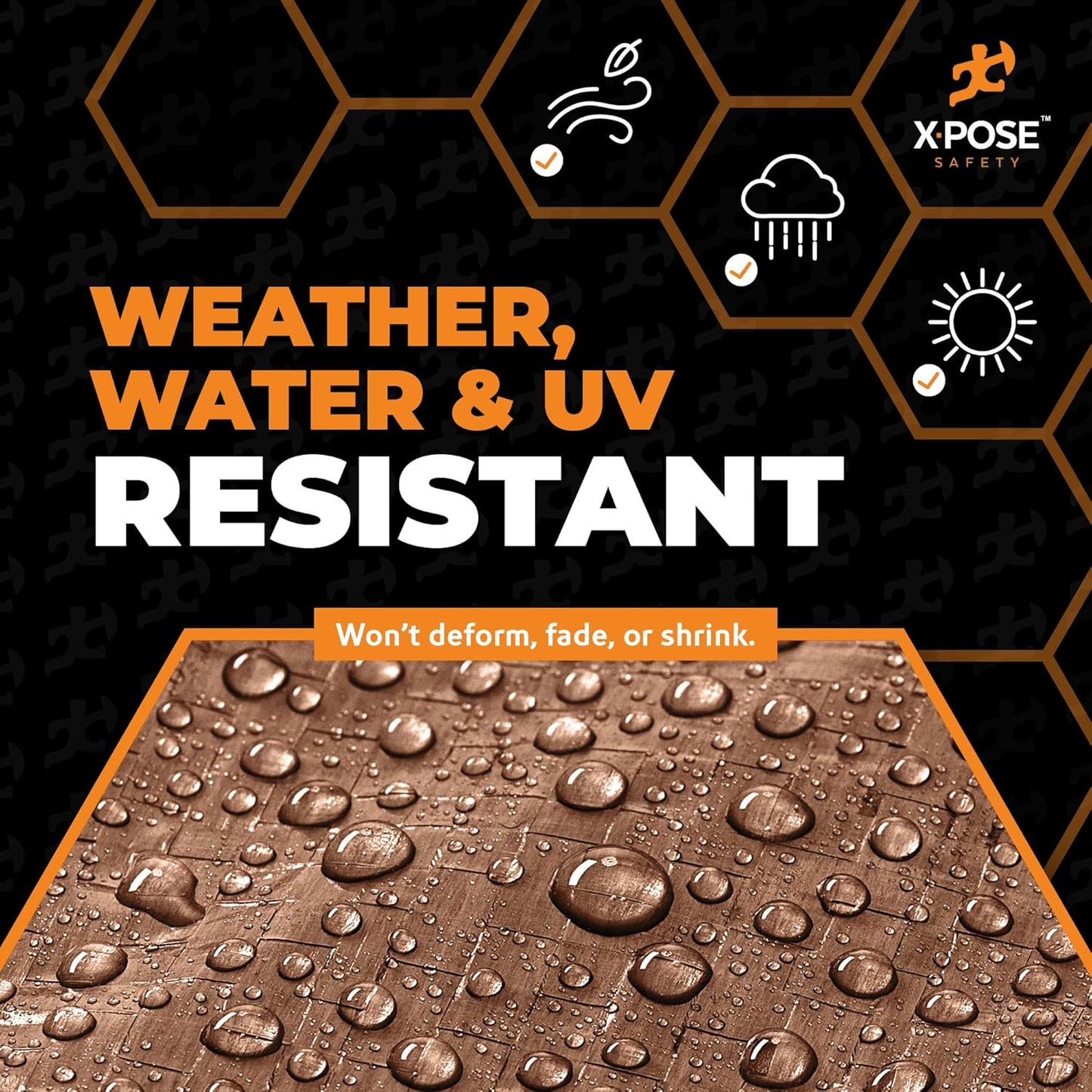 Multipurpose Protective Cover Brown Poly Tarp 10' x 10' - Durable, Water Resistant, Weather Resistant - 5 Mil Thick Polyethylene - by Xpose Safety