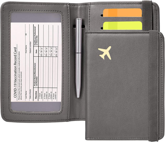ZOPPEN Passport Holder Wallet, Passport Cover Travel Wallet Women Travel Essentials Accessories Document Organizer Travel Must Haves Rfid Blocking Cover Case for Women and Men, Grey