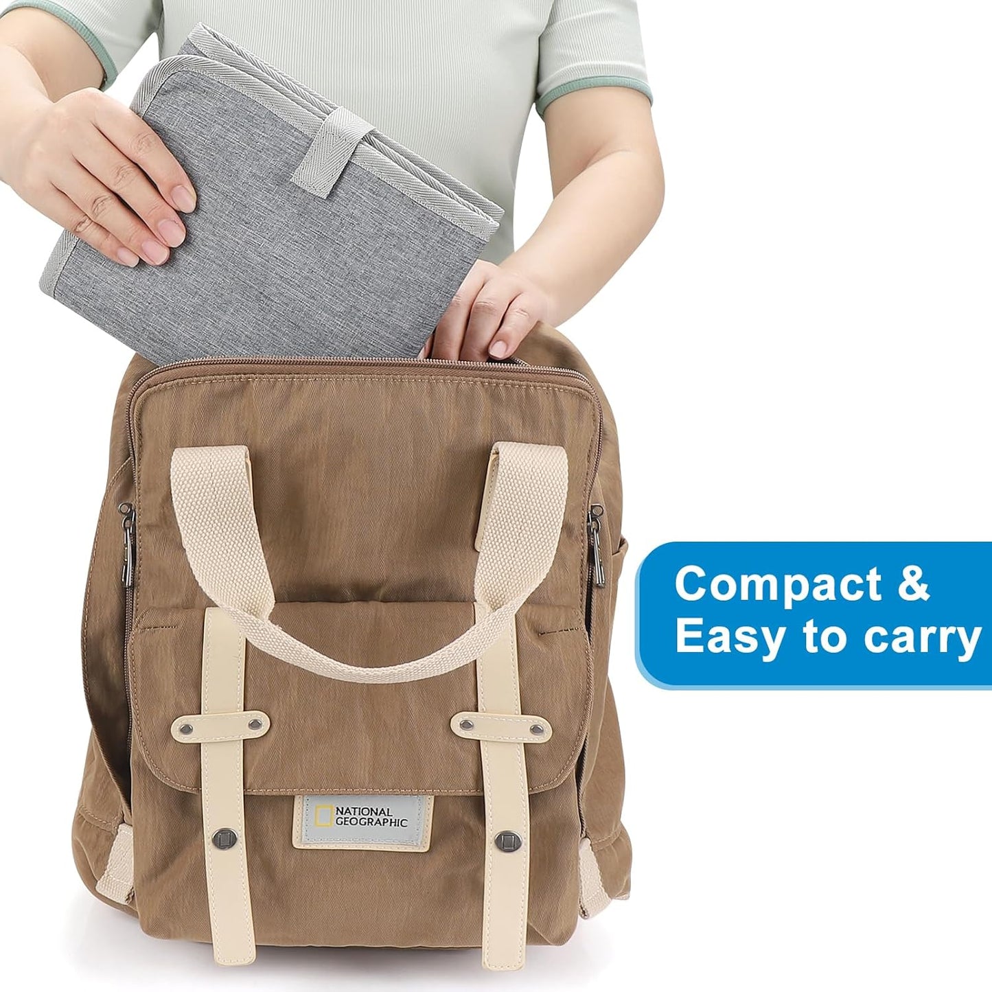 Accmor Portable Diaper Changing Pad, Waterproof Baby Changing Mat, Foldable Portable Travel Changing Pads for Baby, Grey