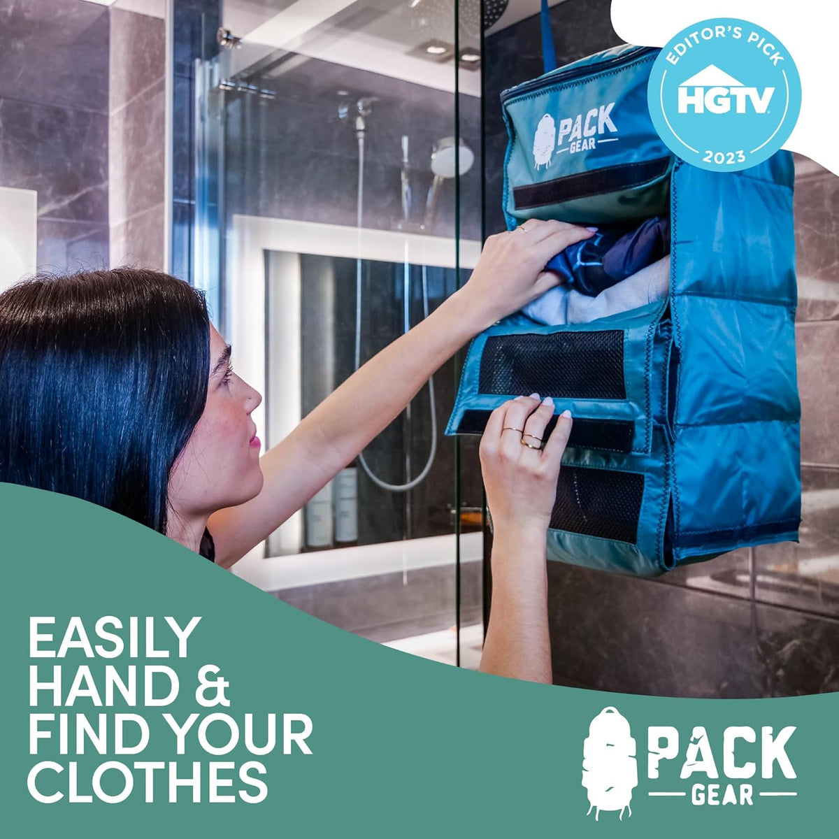 Pack Gear Hanging Luggage Organizer - Our Carry On Closet Insert Fits inside easily - Our Hanging Luggage Organizer Uses Velcro to Allow Instant Access to your Clothes (Mesh Green, Carry-On Size)