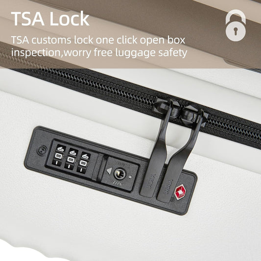 20 Inch Carry on Luggage,Airline Approved 22x14x9 Hard Shell Carry on Suitcase with 360° Spinner Wheels,TSA Lock and Lightweight Hardside Carry-on Luggage for Travel (White, 20 Inch)