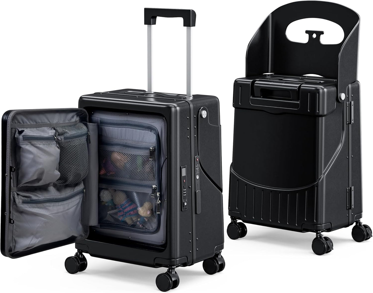 24" Ride-On CHECKED Luggage with Child Seat – Kids Travel Stroller Suitcase | 40L Large Capacity, USB Port & TSA Lock | Durable ABS+PC Hard Shell