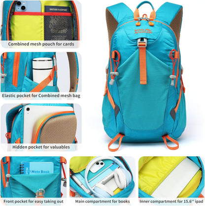 Hiking Backpack 30L Foldable Travel Daypack For Women Men,Camping Daypack Backpacks Lightweight,Durable Hiking Backpack Fit For Hiking,Daily Commuting,Short Trips.(With Rain-cover)