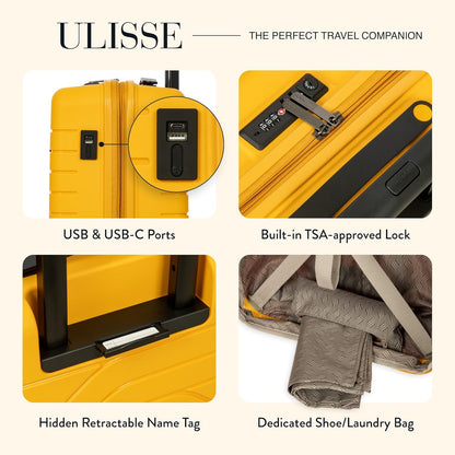 Bric's B|Y Ulisse 21-Inch Spinner - Luxury Carry-On Luggage With Spinner Wheels - Hard Shell Suitcases Made From Durable Polypropylene and Polycarbonate - Mango
