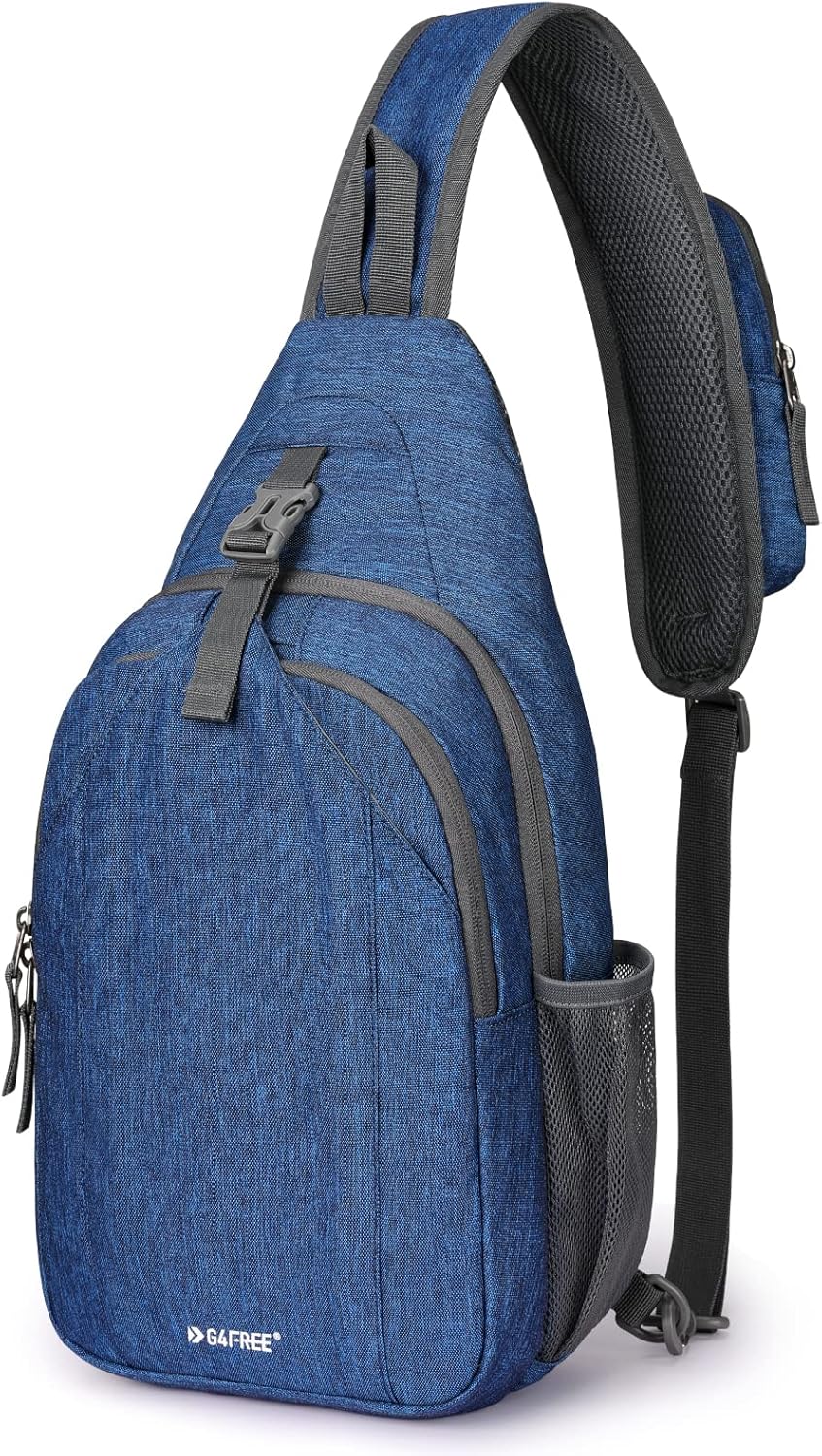 G4Free Sling Bag RFID Blocking Sling Backpack Crossbody Chest Bag Daypack for Hiking Travel(Dark Blue)