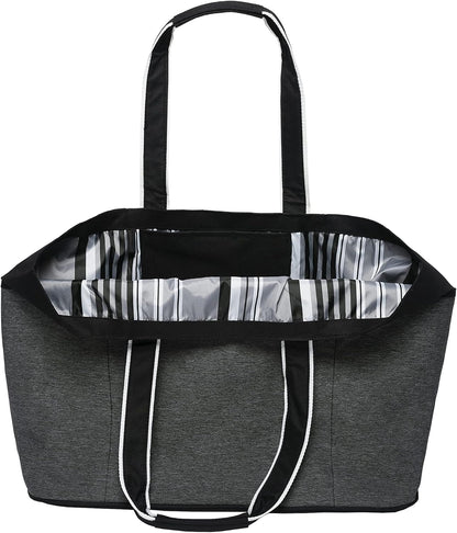 geckobrands Oversized Beach Tote – Large and Stylish Beach Bag with 4 Exterior Pockets and Zippered Internal Compartment