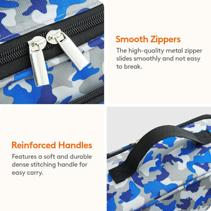 Lifewit Freezable Lunch Box, Insulated Reusable Lunch Bag with 2 Ice Packs, Mini Cooler Snack Bag for Bento Box for Salad, Sandwich, Snacks fo Men Women for Work, Blue Camo 5L