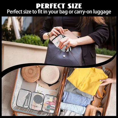 16 Pieces Clear Cosmetic Bags PVC Clear Makeup Bags TSA Approved Toiletry Bag - Image 7
