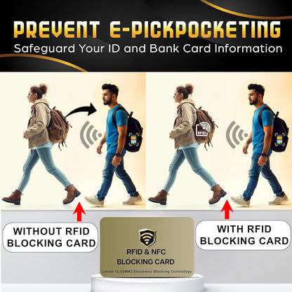 SaiTech IT 20 Pack RFID Cards One Card Protects Entire Wallet Purse For Men & Women, Contactless Bank Debit Credit Card Protector ID ATM Guard Card – Golden