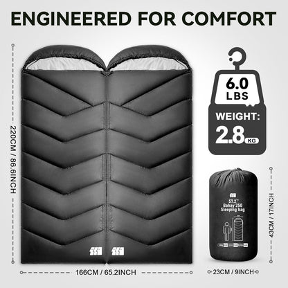 Sleeping Bags for Adults Cold Weather,Portable, Waterproof,Lightweight Camping Sleeping Bag for Tall Girls Boys with Compression Sack for Warm Camping, Hiking, Outdoor & Indoor