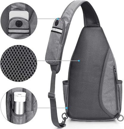 G4Free Sling Bag RFID Blocking Sling Backpack Crossbody Chest Bag Daypack for Hiking Travel(Gray)