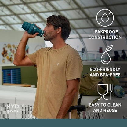 HYDAWAY 25oz Collapsible Water Bottle - BPA-Free, Leakproof, Lightweight, and Space-Saving - Perfect for Hiking, Travel, and All-Day Hydration