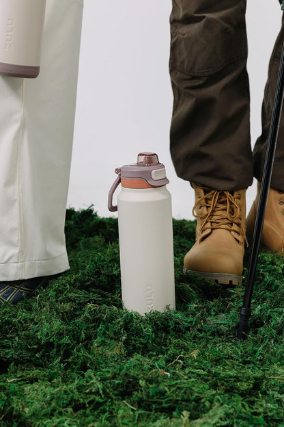 ZULU Powerfill Pro 40oz Stainless Steel Water Bottle with Quick Fill Lid, Triple Walled Vacuum Insulated Metal, Leak Proof Locking Lid, Sip and Chug, Reusable BPA Free, Driftwood